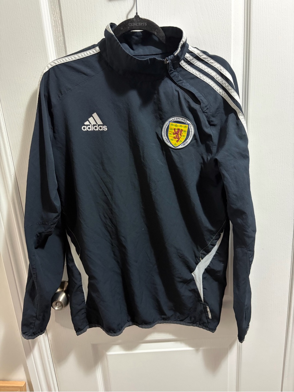 adidas Navy and White Scotland Training Jacket